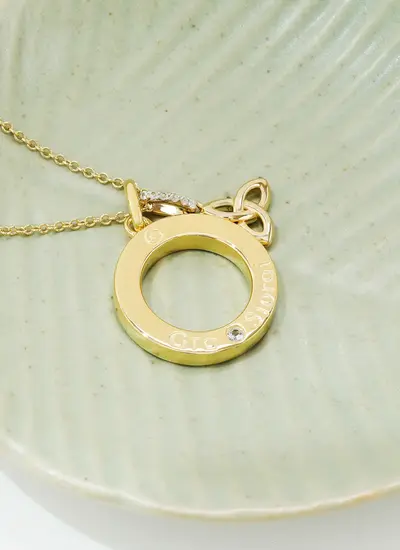 14K Gold Vermeil Gra Trinity Necklace